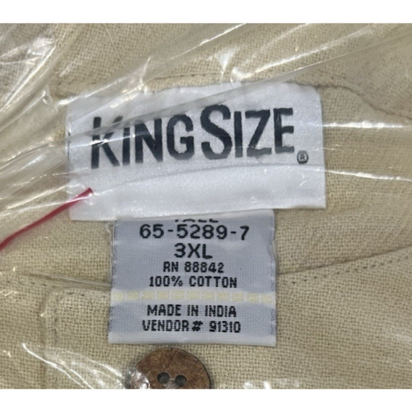 King Size Henley Cotton Shirts Long Sleeve Lot of 2 Men’s 3XL New - Picture 5 of 9